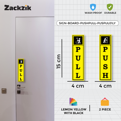 Zackzik Pull and Push Stickers for clear door signs
