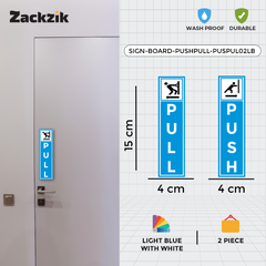 Zackzik Pull and Push Stickers for shops and offices