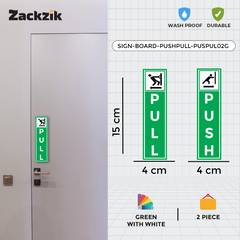 Zackzik Pull and Push Stickers for shops and offices