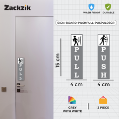 Zackzik Pull and Push Stickers for home and business use