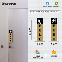 Zackzik Pull and Push Stickers for home and business use