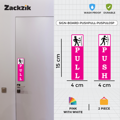 Zackzik Pull and Push Stickers for home and business use