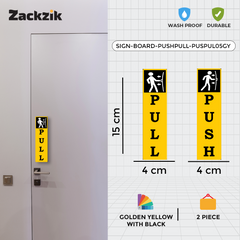 Zackzik Pull and Push Stickers for home and business use