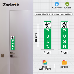 Zackzik Pull and Push Stickers for home and business use