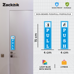 Zackzik Pull and Push Stickers for clear door signs