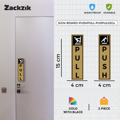 Zackzik Pull and Push Stickers for shops and offices