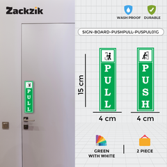 Zackzik Pull and Push Stickers for clear door signs