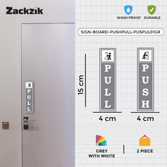 Zackzik Pull and Push Stickers for clear door signs