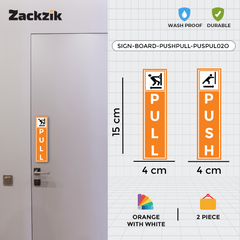 Zackzik Pull and Push Stickers for shops and offices