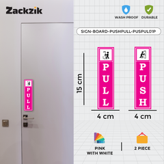 Zackzik Pull and Push Stickers for clear door signs