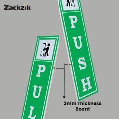 Zackzik Pull and Push Stickers for clear door signs