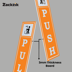 Zackzik Pull and Push Stickers for clear door signs