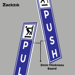 Zackzik Pull and Push Stickers for shops and offices