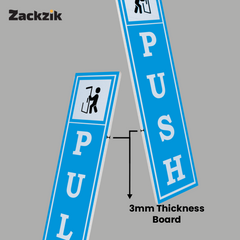 Zackzik Pull and Push Stickers for clear door signs