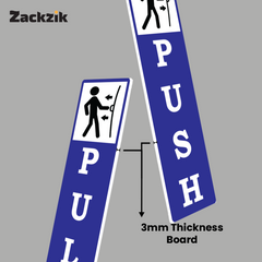 Zackzik Pull and Push Stickers for home and business use