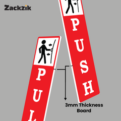 Zackzik Pull and Push Stickers for home and business use