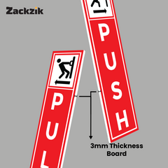 Zackzik Pull and Push Stickers for shops and offices