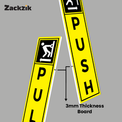 Zackzik Pull and Push Stickers for shops and offices