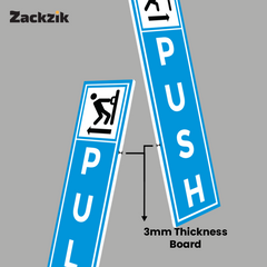 Zackzik Pull and Push Stickers for shops and offices