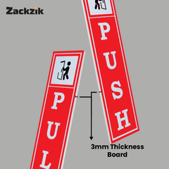 Zackzik Pull and Push Stickers for clear door signs