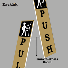 Zackzik Pull and Push Stickers for home and business use