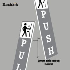 Zackzik Pull and Push Stickers for home and business use