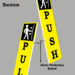 Zackzik Pull and Push Stickers for home and business use