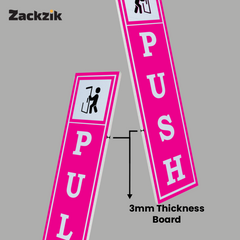 Zackzik Pull and Push Stickers for clear door signs