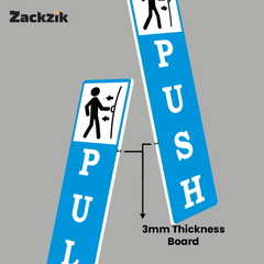 Zackzik Pull and Push Stickers for home and business use