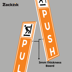 Zackzik Pull and Push Stickers for shops and offices