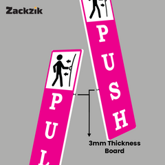 Zackzik Pull and Push Stickers for home and business use