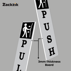 Zackzik Pull and Push Stickers for home and business use