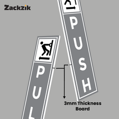 Zackzik Pull and Push Stickers for shops and offices