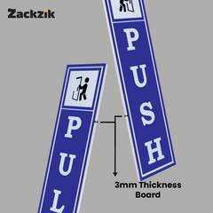 Zackzik Pull and Push Stickers for clear door signs