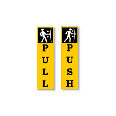 Zackzik Pull and Push Stickers for home and business use