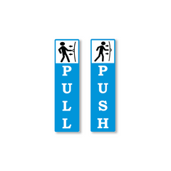 Zackzik Pull and Push Stickers for home and business use