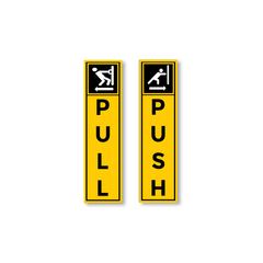 Zackzik Pull and Push Stickers for shops and offices