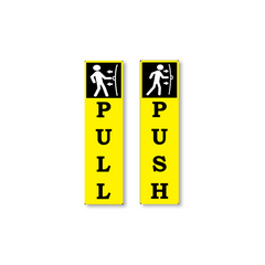 Zackzik Pull and Push Stickers for home and business use