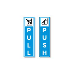 Zackzik Pull and Push Stickers for shops and offices