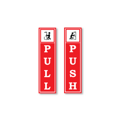 Zackzik Pull and Push Stickers for clear door signs
