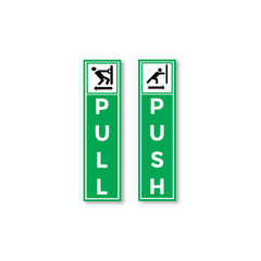 Zackzik Pull and Push Stickers for shops and offices