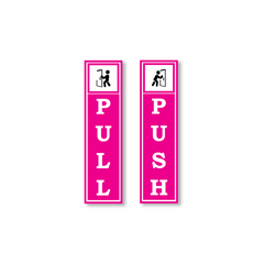 Zackzik Pull and Push Stickers for clear door signs