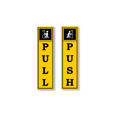 Zackzik Pull and Push Stickers for clear door signs