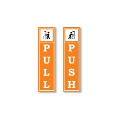 Zackzik Pull and Push Stickers for clear door signs