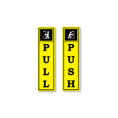 Zackzik Pull and Push Stickers for clear door signs