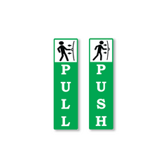 Zackzik Pull and Push Stickers for home and business use
