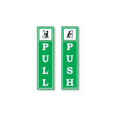 Zackzik Pull and Push Stickers for clear door signs