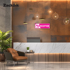 Zackzik Reception Sticker – Clear Vinyl Sign for Office, Hotel & Front Desk Direction
