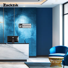 Zaqiz Reception Sticker – Self-Adhesive Door & Wall Signage for Easy Identification
