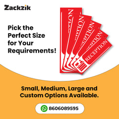 Zaqiz Reception Sticker – Self-Adhesive Door & Wall Signage for Easy Identification